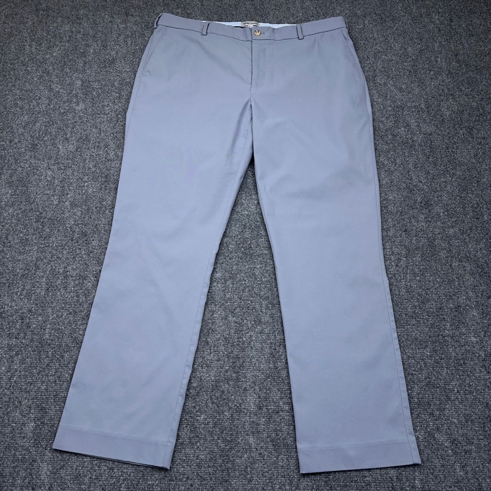 Peter Millar Raleigh Performance Trousers 38x30 London Gray/Blue Straight Golf
